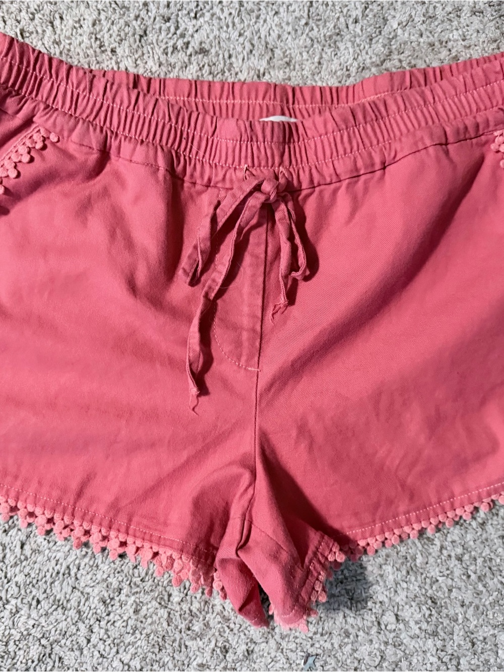 Women’s Coral Pom-Trim Drawstring Shorts